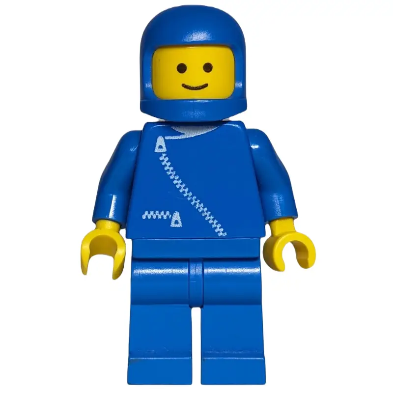 Man, Blue Jacket with Zipper, Blue Legs, Blue Helmet