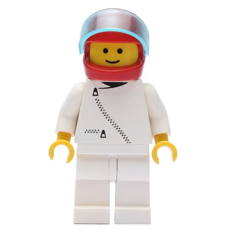 Racer, White Jacket with Zipper, Red Helmet with Visor (3626b Head)