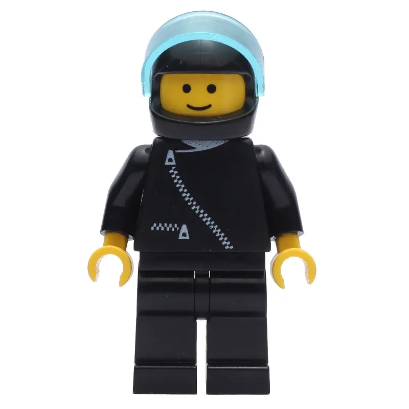 Racer, Black Jacket with Zipper, Black Helmet with Visor (3626b Head)