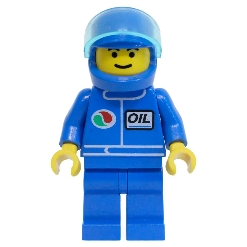 Racer, Blue Jacket with Octan Logo, Blue Legs, Blue Helmet with Visor