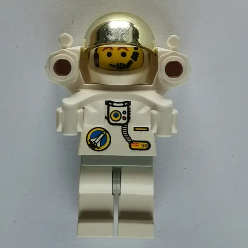 Astronaut, White, Light Gray Hips, Helmet with Large Chrome Gold Visor, Rocket Pack, Headset