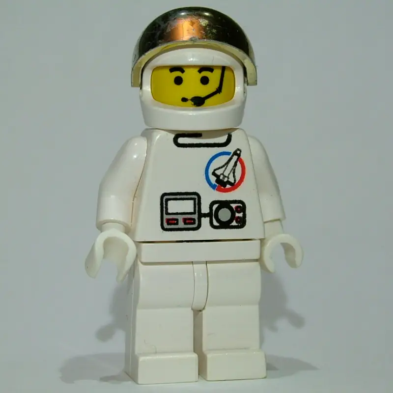 Astronaut, White, Helmet with Large Chrome Gold Visor, Headset