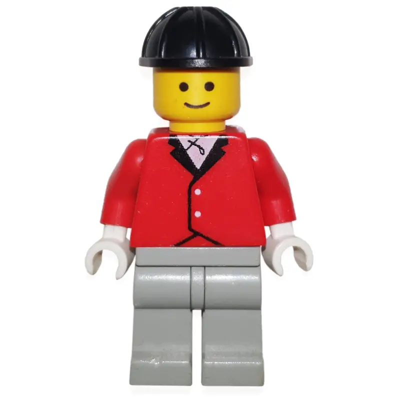 Man, Red Riding Jacket, Light Gray Legs, Black Hard Hat (3626b Head)