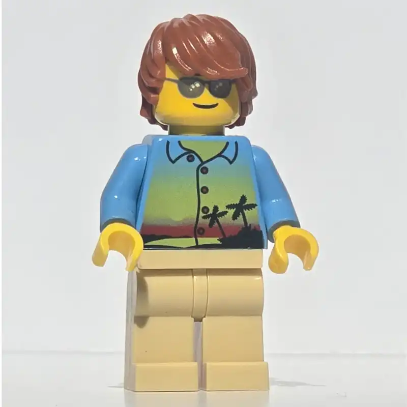 Medium Blue Torso, Tan Legs, Dark Orange Hair, Sunglasses