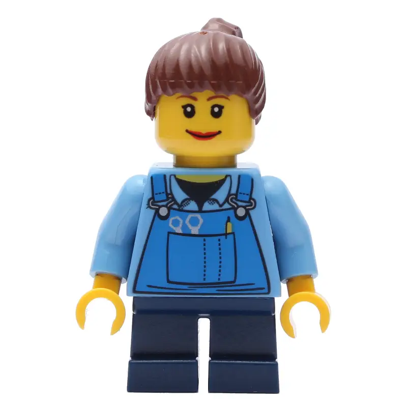Kid - Medium Blue Torso, Dark Blue Legs, Reddish Brown Hair