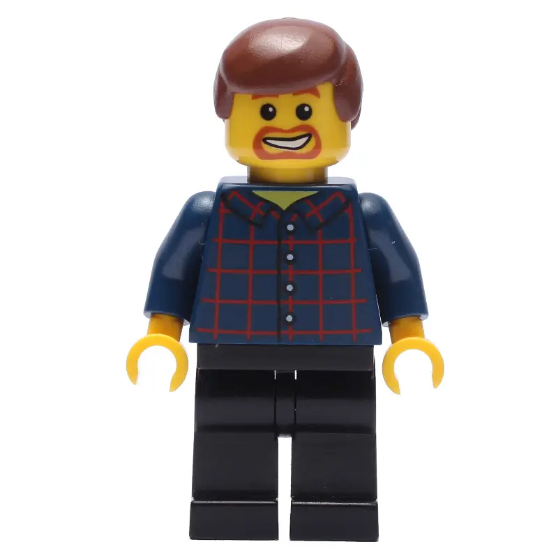 Dark Blue Torso, Black Legs, Reddish Brown Hair