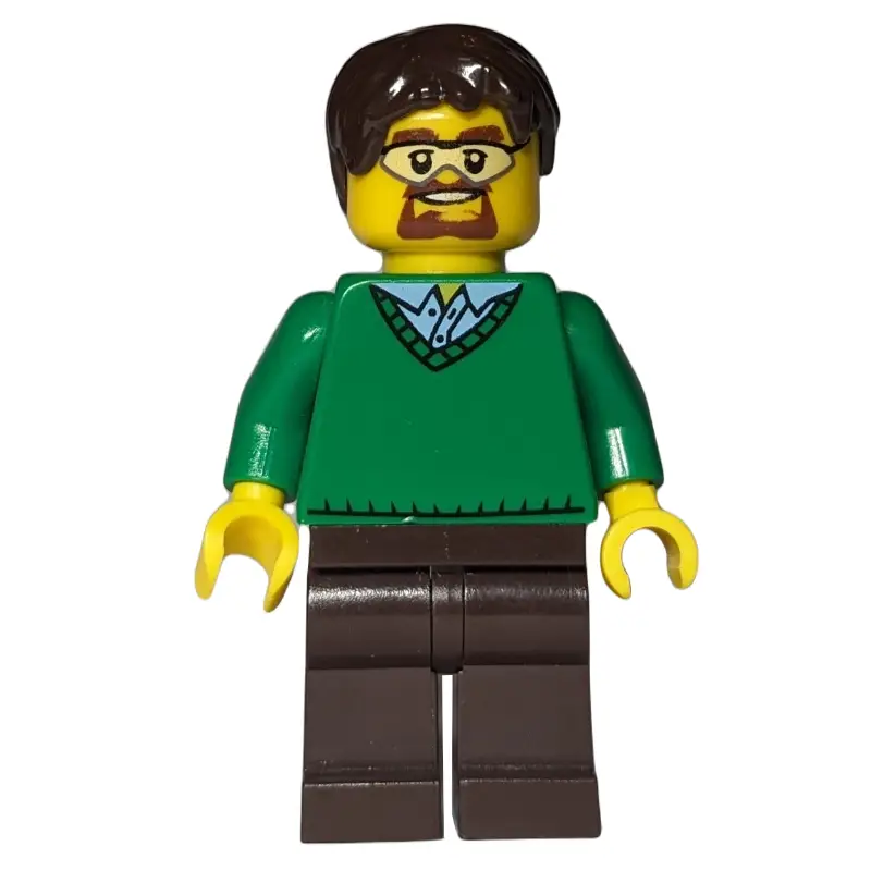 Green Torso, Dark Brown Legs, Dark Brown Hair