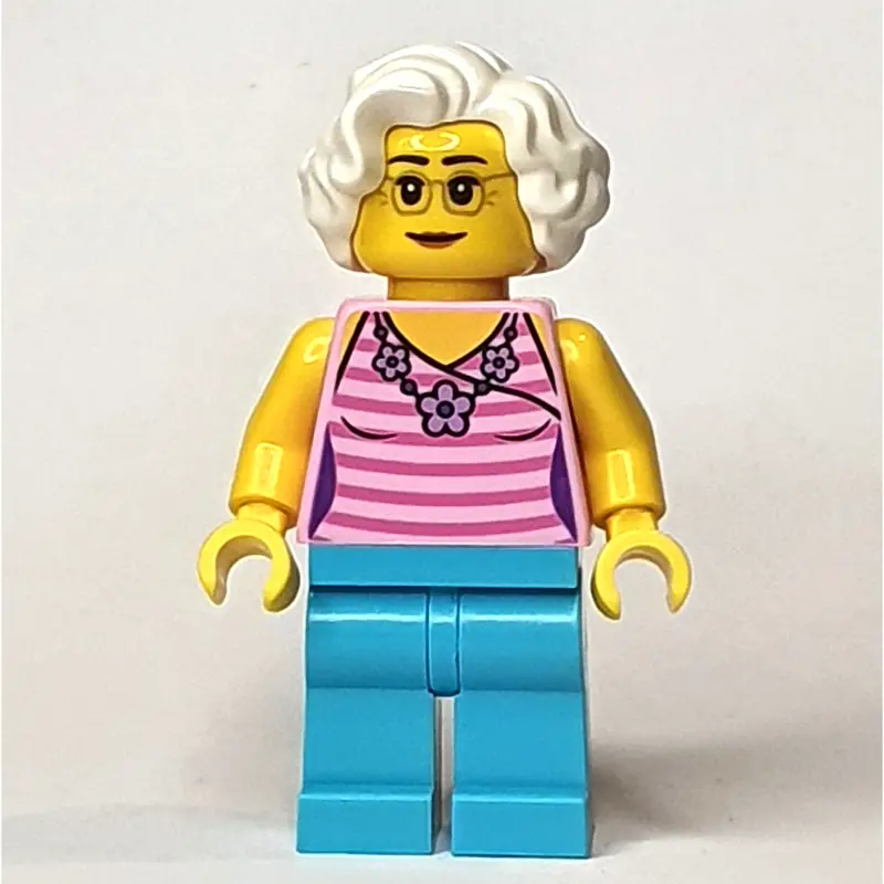 Bright Pink, Medium Azure, White Hair