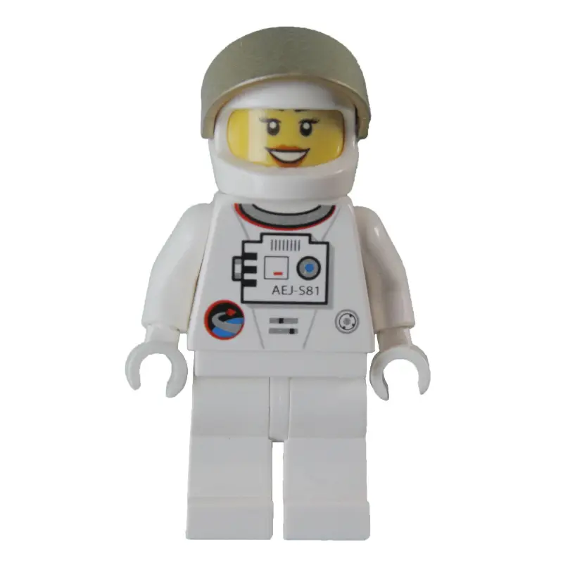 Astronaut - White Torso and Legs, Gold Visor, Female, Smile