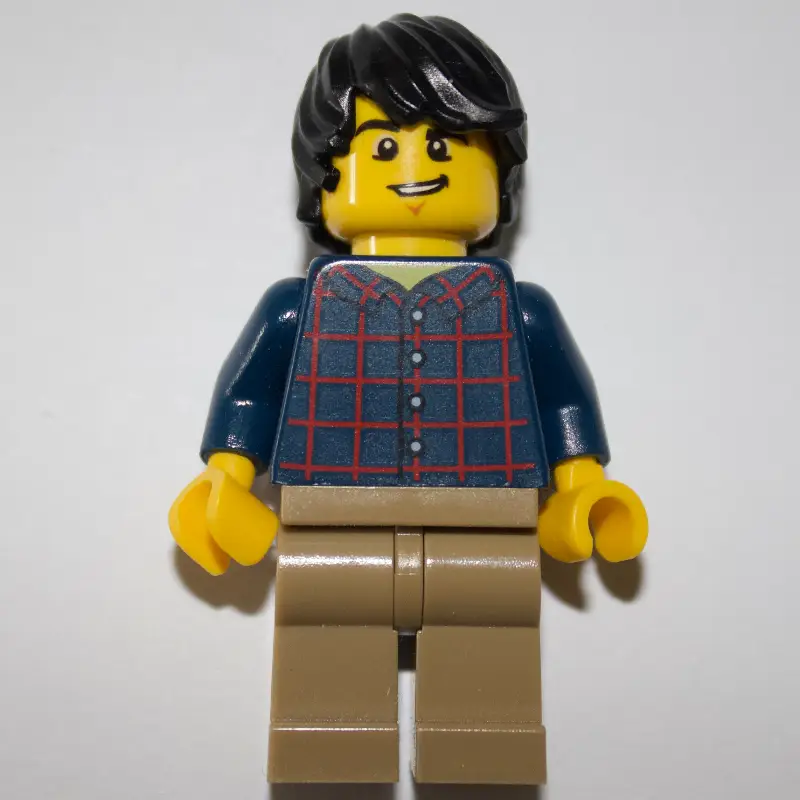 Dark Blue Torso, Dark Tan Legs, Black Hair