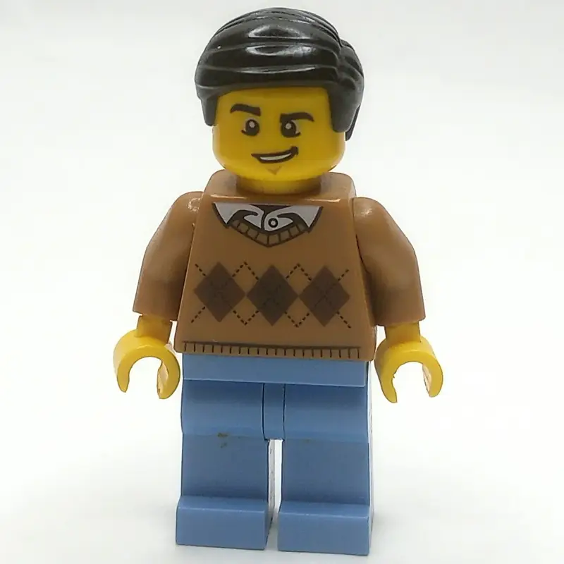Medium Nougat Torso, Medium BLue Legs, Black Hair