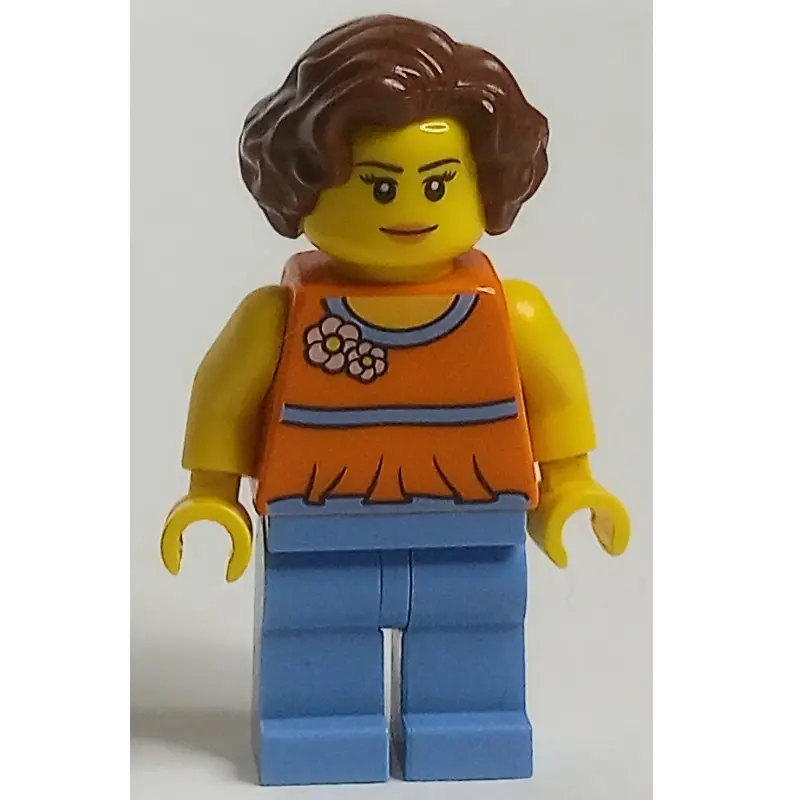 Orange Torso, Medium Blue Legs, Reddish Brown Hair