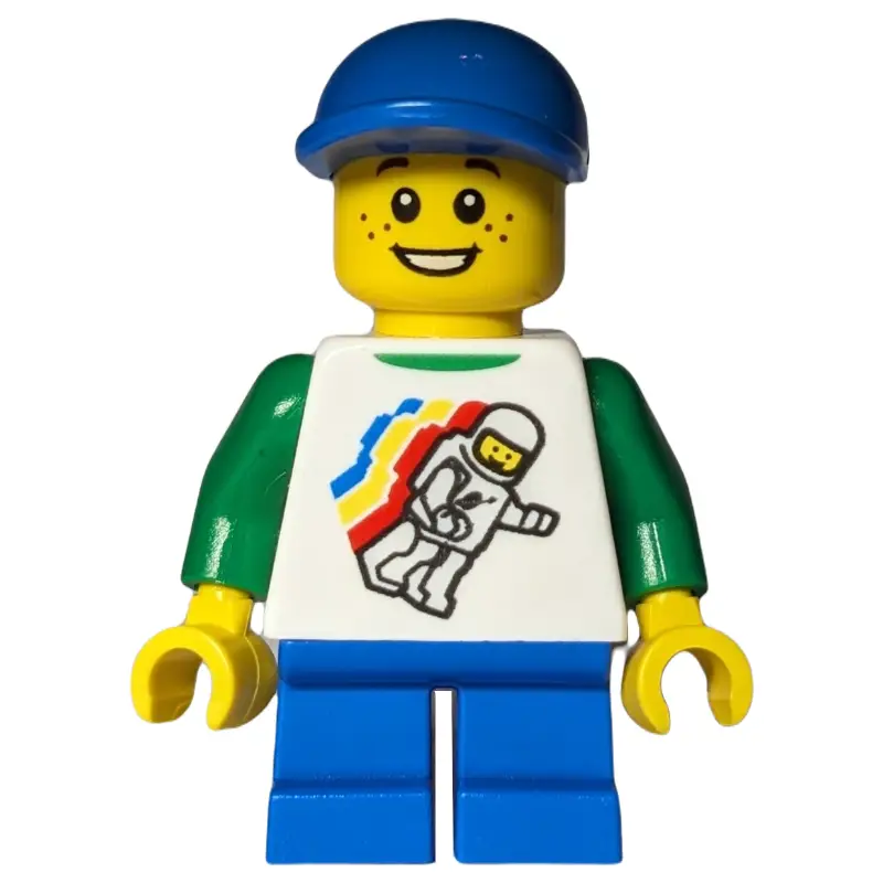 Kid - White Torso, Blue Legs, BLue Cap