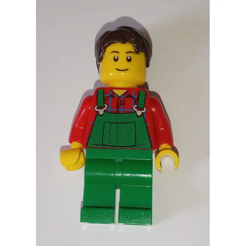 Red Torso, Green Overall, Dark Brown Hair