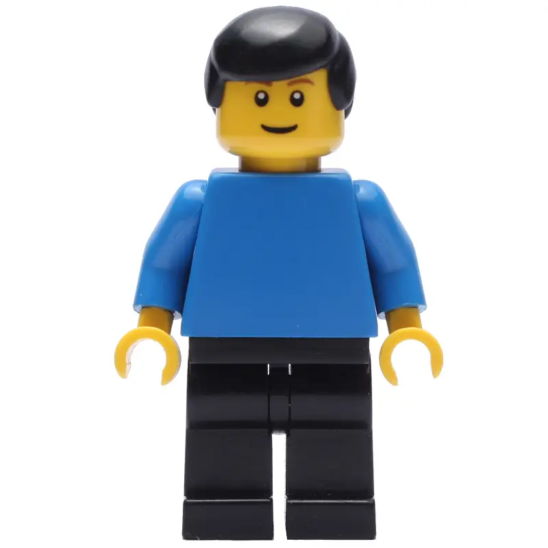 Blue Torso, Black Legs, Black Hair