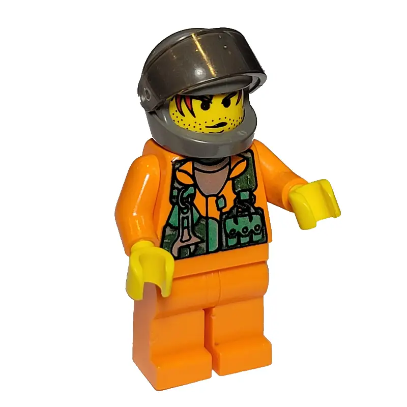 Astronaut - Orange Torso and Legs, Tans-Black Visor, Male
