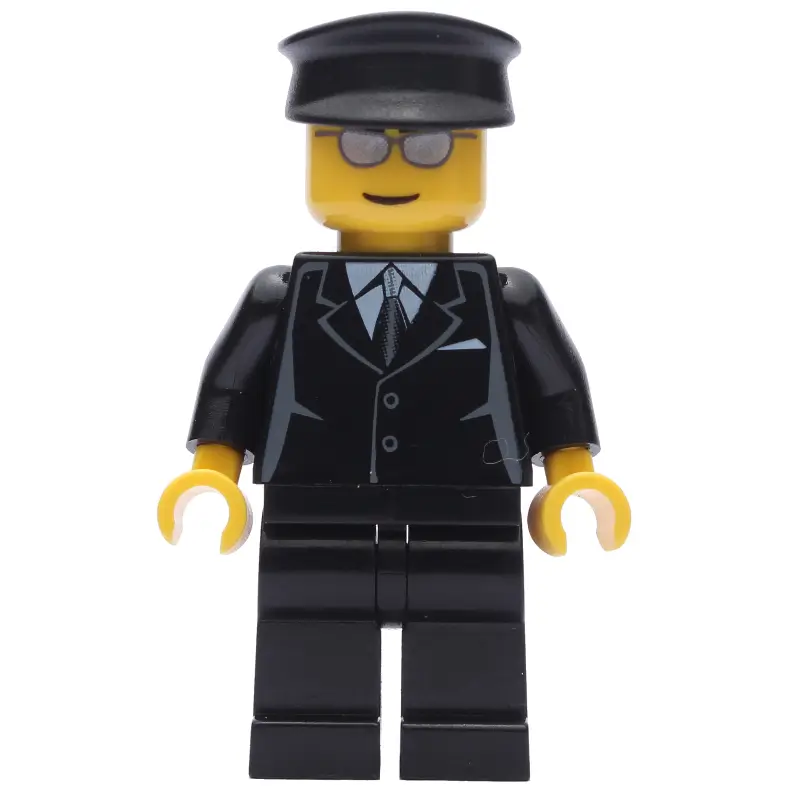 Man, Black Suit and Tie, Black Hat, Silver Sunglasses