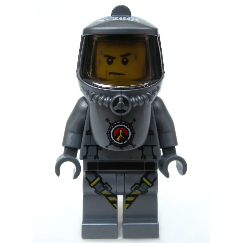 Volcano Explorer, Man, Flat Silver Hazmat Suit