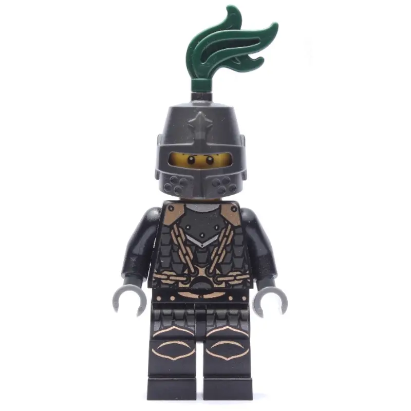 Dragon Knight, Black, Helmet with Dark Green Plume
