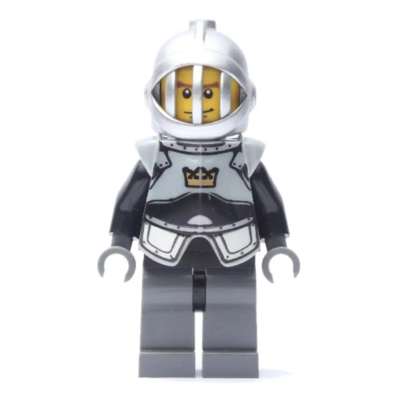 Knight, Black, Armor, Helmet with Grille, Cheek Lines