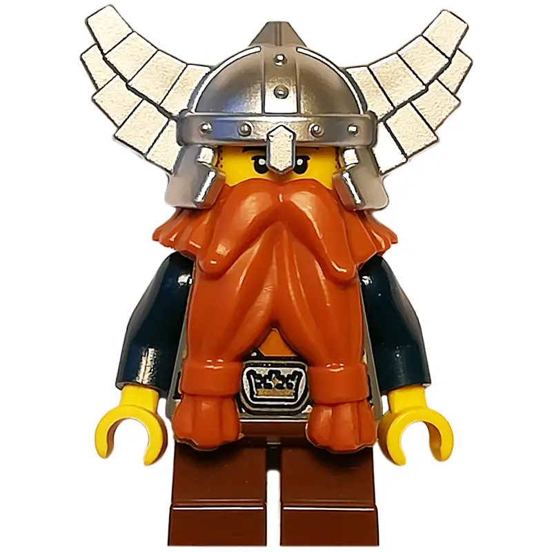 Dwarf, Dark Orange Beard, Metallic Silver Helmet