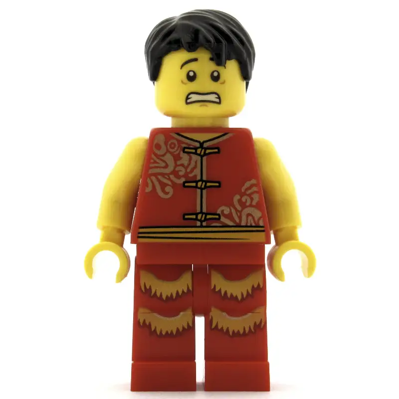 Man, Red Robe with Ties, Black Hair