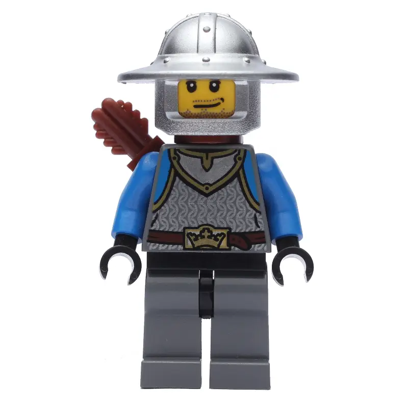 Knight, Archer, Blue, Wide Brim Helmet, Quiver