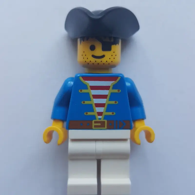 Pirate - Blue Torso, White Legs, Black Hat (3626c Head)
