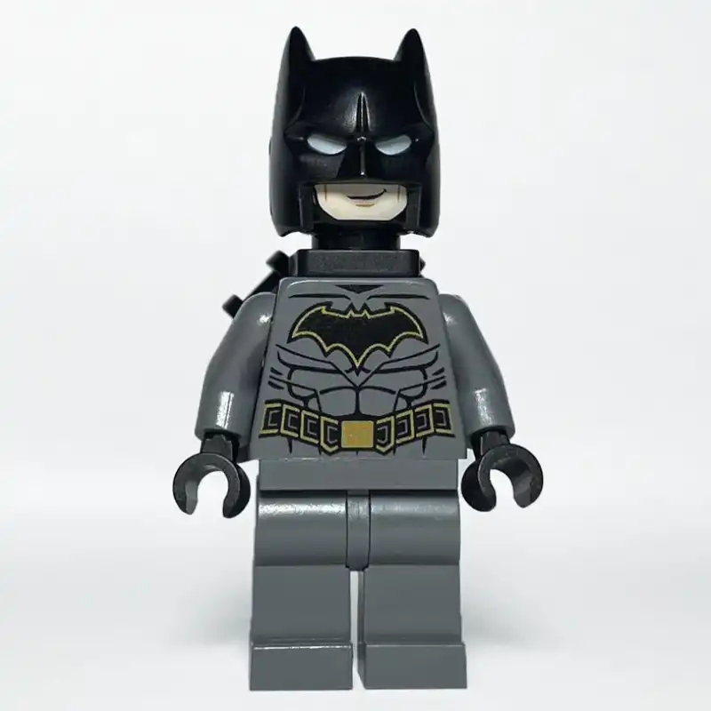 Batman, Dark Bluish Gray Suit, Black Cowl, Neck Bracket with Bars