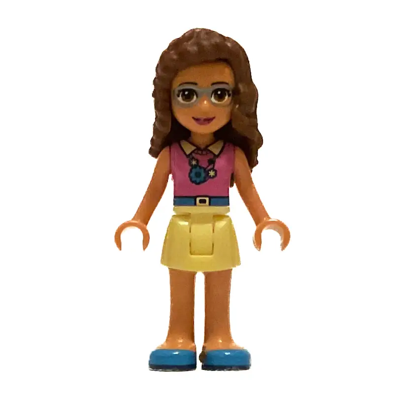 Olivia - Magenta Top, Bright Light Yellow Skirt, Sunglasses