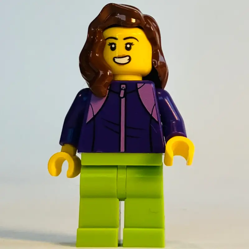 Dark Purple Torso, Lime Legs, Reddish Brown Hair