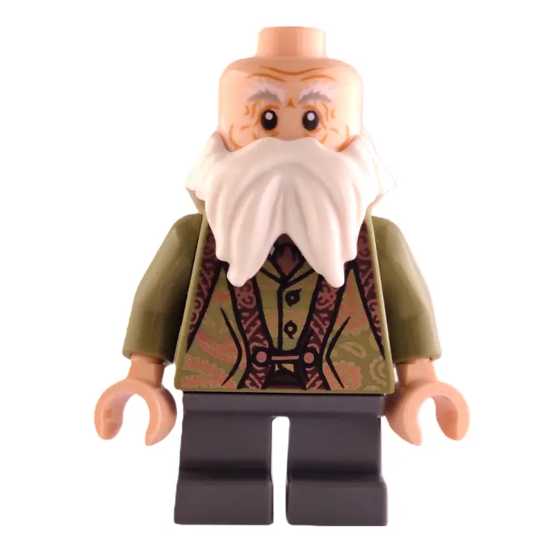 Professor Filius Flitwick, Beard, Olive Green Vest, Dark Bluish Grey Legs