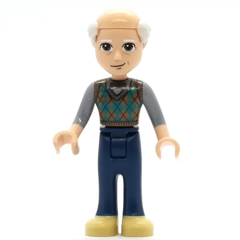 Marcel - Dark Turquoise Top, Dark Blue Pants, Bald Head