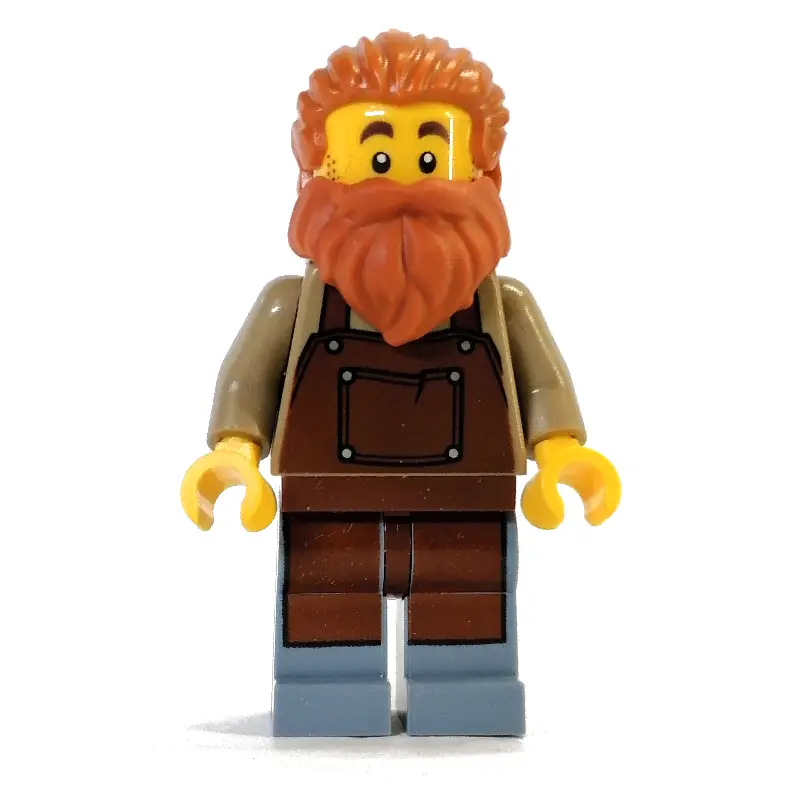 Blacksmith - Dark Tan Torso, Sand Blue legs, Dark Orange Hair and Beard