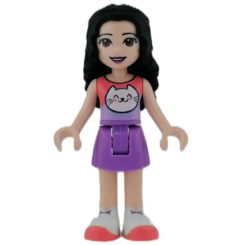 Emma - Coral Top, Medium Lavender Skirt