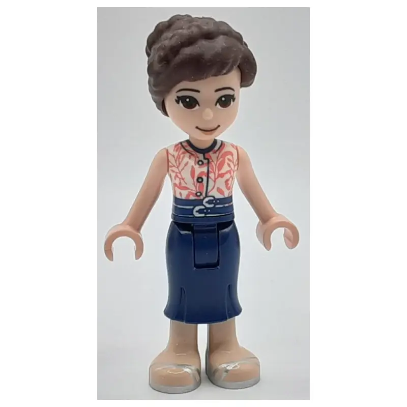 June - White Top, Dark Blue Skirt