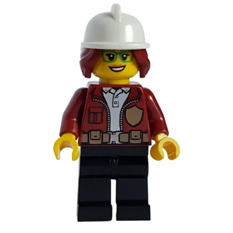 Freya McCloud, Open Dark Red Jacket with Badge, White Fire Helmet (3626cpr2972 Head)