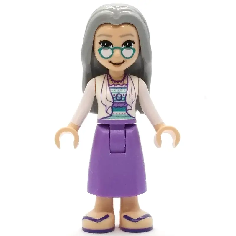Nora - White Top, Medium Lavender Dress, Light Bluish Grey Hair