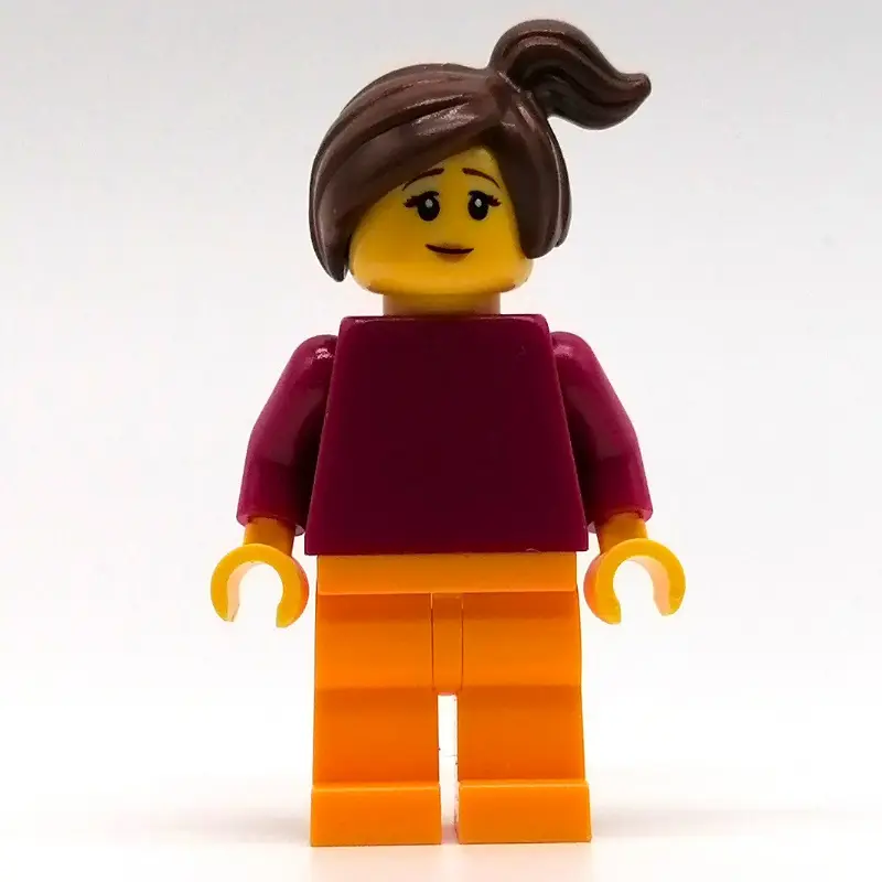 Maria - Magenta Torso, Orange Legs, Reddish Brown Hair