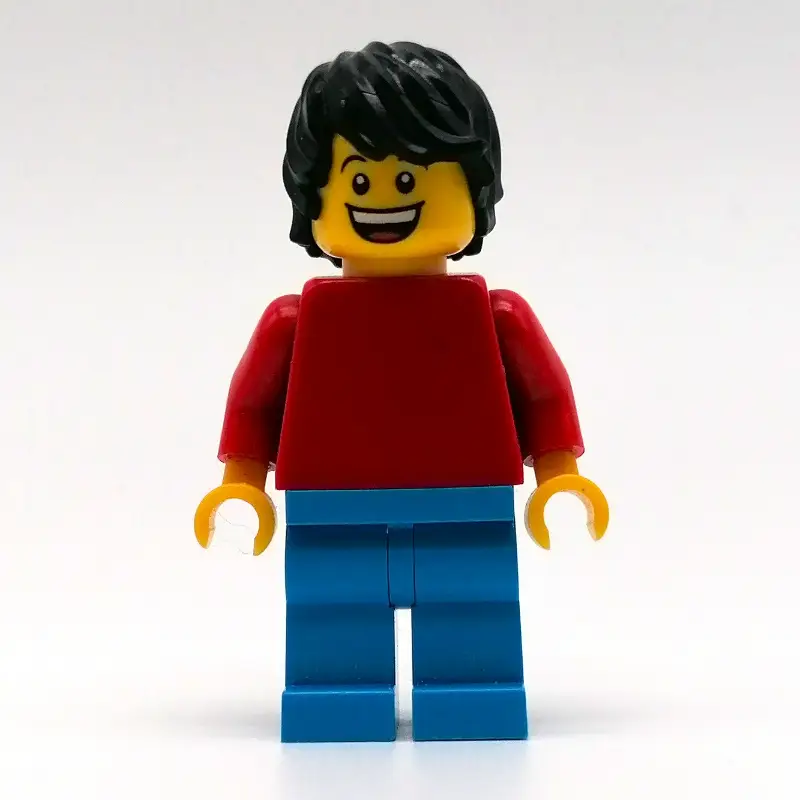 Daniel - Red Torso, Dark Azure Legs, Black Hair