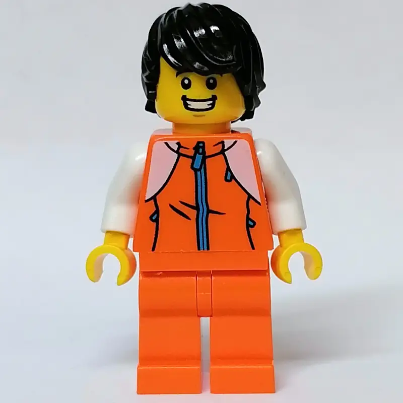 Orange Torso, Orange Legs, Black Hair