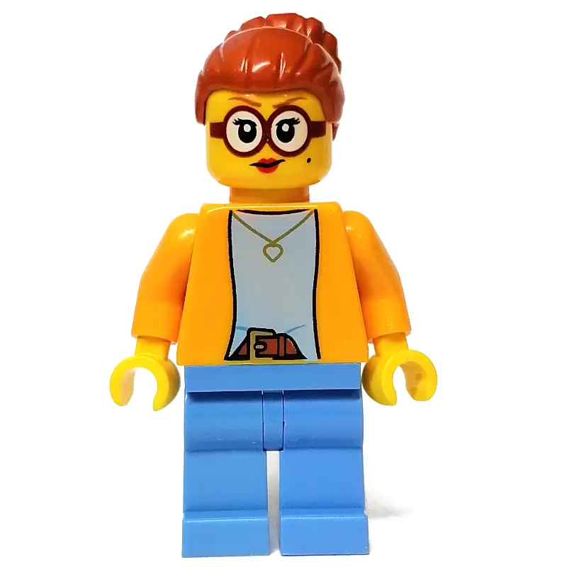 Woman, Bright Light Orange Torso, Medium Blue Legs, Dark Orange Hair