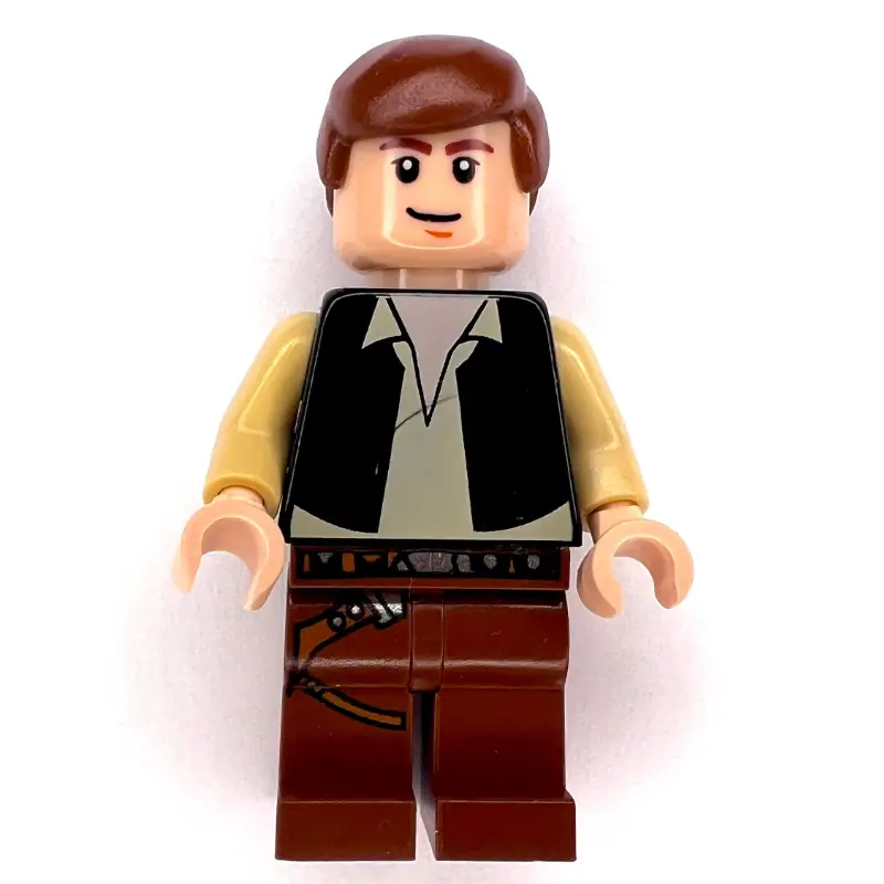 Han Solo, Black Vest, Reddish Brown Legs, Black Eyes - 3626c Head