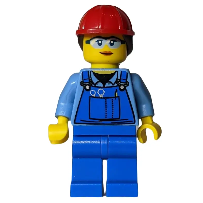 Medium Blue Torso, Blue Overall, Red Hat