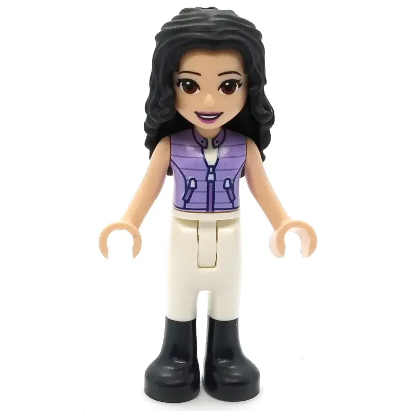 Emma - Lavender Jacket, White Pants, Black Hair