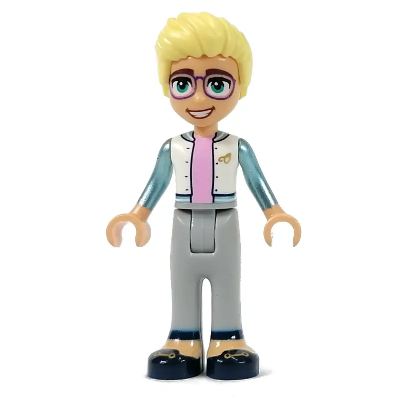 Olly - White Top with Metal Blue Arms, Light Bluish Grey Pants