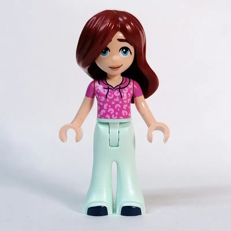 Paisley - Dark Pink Top, Light Aqua Legs