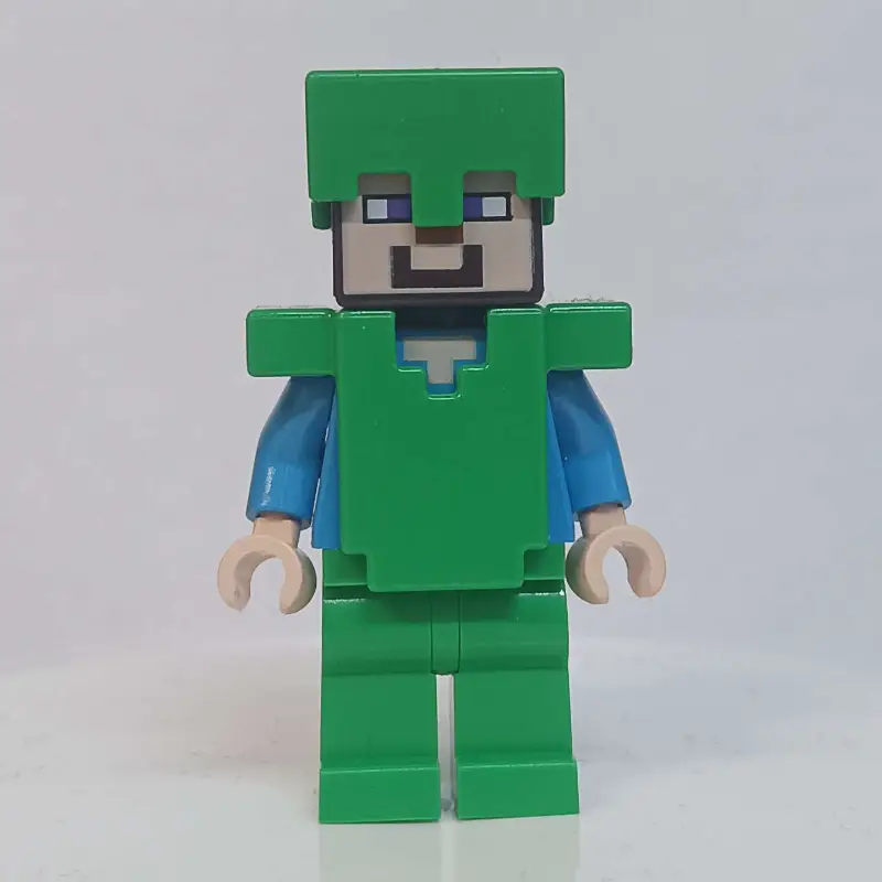 Steve in Bright Green Helmet and Armor