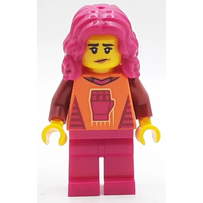 Gamer, Orange Top, Magenta Legs and Hair