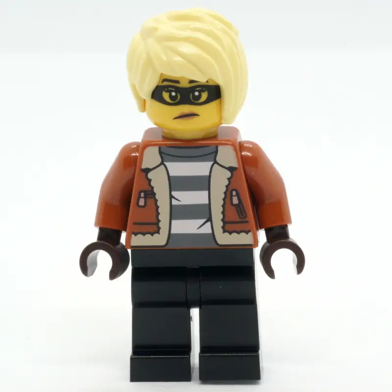 Criminal, Dark Orange Jacket, Black Legs, Bright Light Yellow Hair